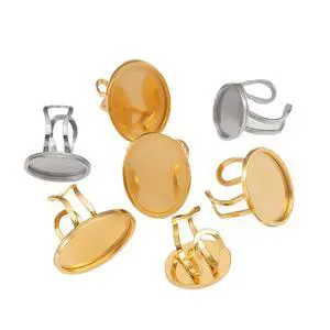 Ring Blanks 32pcs Stainless Steel Oval Ring 18-25mm Blank Cabochon Trayer Open Craft Bases for Bezel Jewelry Making DIY(Oval-Steel-18x25mm) Ring Blanks 32pcs Stainless Steel Oval Ring 18-25mm Blank Cabochon Trayer Open Craft Bases for Bezel Jewelry Making DIY(Oval-Steel-18x25mm)