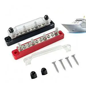 2 Pack 150A Bus Bar Power Distribution Block 12-48V 2 Pack 150A Bus Bar Power Distribution Block 12-48V