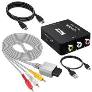 AV Cable for Wii U, AV to HDMI Converter Audio Video AV Cable Cord for Nintendo Wii and Wii U, TV Connector Cable 6FT(1.8M) AV Cable for Wii U, AV to HDMI Converter Audio Video AV Cable Cord for Nintendo Wii and Wii U, TV Connector Cable 6FT(1.8M)