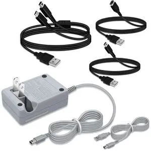 3DS Charger Cable Compatible with Nintendo 3DS/ New 3DS/ 2DS/ 2DS XL/DSi XL DS Lite DS GBA SP Wii U Gamepad 100-240V Wall Plug Adapter - with 3FT Original Replacement Power Charging Cord 3DS Charger Cable Compatible with Nintendo 3DS/ New 3DS/ 2DS/ 2DS XL/DSi XL DS Lite DS GBA SP Wii U Gamepad 100-240V Wall Plug Adapter - with 3FT Original Replacement Power Charging Cord