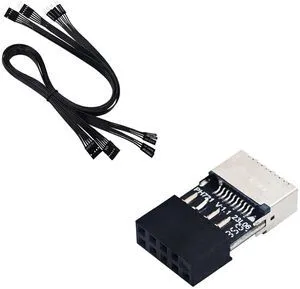 Front Panel Connector and USB 2.0 to USB 3.2 Gen 1 Header Extension Adapter Front Panel Connector and USB 2.0 to USB 3.2 Gen 1 Header Extension Adapter