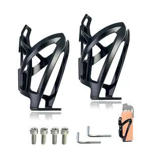 2Pcs Bike Water Bottle Cage, Black 2Pcs Bike Water Bottle Cage, Black