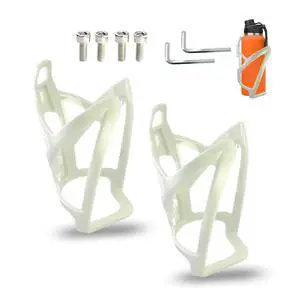 2Pcs Bike Water Bottle Cage, White 2Pcs Bike Water Bottle Cage, White