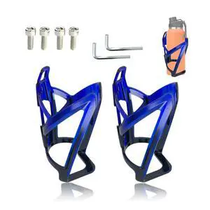 2Pcs Bike Water Bottle Cage, Blue-Black Gradient 2Pcs Bike Water Bottle Cage, Blue-Black Gradient