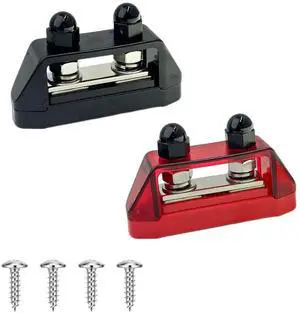 2-Pack 5/16" M8 Dual Stud Bus Bar 12-48V Distribution Block 2-Pack 5/16" M8 Dual Stud Bus Bar 12-48V Distribution Block