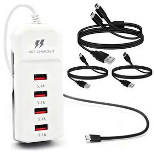 66W USB Charging Hub, 3DS Charger Cable for Nintendo 3DS(XL/LL) 2DS(XL/LL) DSi DS Lite DS GBA SP Wii U Gamepad Nintendo DS USB & Power Cable Sets 66W USB Charging Hub, 3DS Charger Cable for Nintendo 3DS(XL/LL) 2DS(XL/LL) DSi DS Lite DS GBA SP Wii U Gamepad Nintendo DS USB & Power Cable Sets
