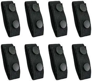 8-Pack Tactical Belt Keepers, 2" Nylon Double Snaps for Duty Belt 8-Pack Tactical Belt Keepers, 2" Nylon Double Snaps for Duty Belt