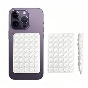 2-Pack Double Sided Suction Cup Phone Grip, Silicone, White 2-Pack Double Sided Suction Cup Phone Grip, Silicone, White