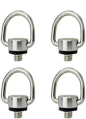 4-Pack 1/4"-20 D Ring Camera Screw Adapter, Silver 4-Pack 1/4"-20 D Ring Camera Screw Adapter, Silver