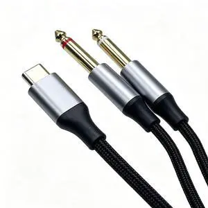 USB C to Dual 1/4in Audio Cable, Type C to Dual 6.35mm TS, 3.3FT USB C to Dual 1/4in Audio Cable, Type C to Dual 6.35mm TS, 3.3FT