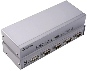 RS232 Splitter, DTECH 4 Port Serial Expansion Box 1x4 COM Port Expander with Power Adapter for Sharing PCs and Capture Data RS232 Splitter, DTECH 4 Port Serial Expansion Box 1x4 COM Port Expander with Power Adapter for Sharing PCs and Capture Data
