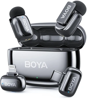 BOYA Mini 2 Microphone for iPhone & Andriod, Ultra Mini Lapel Mics,100M Range, 30Hrs Battery Life, Noise Reduction APP Control Mini Microphone for TikTok YouTube(Space Gray) BOYA Mini 2 Microphone for iPhone & Andriod, Ultra Mini Lapel Mics,100M Range, 30Hrs Battery Life, Noise Reduction APP Control Mini Microphone for TikTok YouTube(Space Gray)