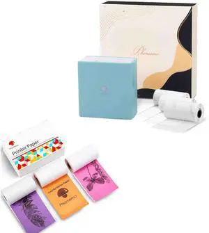 Phomemo M02 Pocket Printer- Thermal Bluetooth Mini Phone Printer with 3 Rolls Paper, for DIY Creation, Study Notes, Memo, List, Work Plan, Gift, Cyan Phomemo M02 Pocket Printer- Thermal Bluetooth Mini Phone Printer with 3 Rolls Paper, for DIY Creation, Study Notes, Memo, List, Work Plan, Gift, Cyan