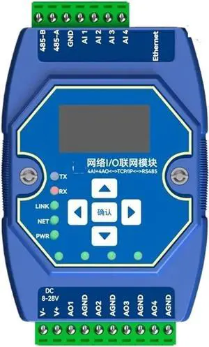 I/O Networking Module AI/AO/DI/DO 0-20mA/4-20mA RJ45 RS485 ME31 Series DC 8-28V Modbus TCP/RTU Modbus Gateway OLED(ME31-AAAX2240) I/O Networking Module AI/AO/DI/DO 0-20mA/4-20mA RJ45 RS485 ME31 Series DC 8-28V Modbus TCP/RTU Modbus Gateway OLED(ME31-AAAX2240)