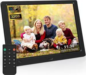 10.1" Digital Picture Frame, 1080P IPS Digital Photo Frame, No WiFi/App Needed, Plug & Play SD Card & USB, Remote & Motion Sensor, Photos/Videos/Music, Free 32GB USB 10.1" Digital Picture Frame, 1080P IPS Digital Photo Frame, No WiFi/App Needed, Plug & Play SD Card & USB, Remote & Motion Sensor, Photos/Videos/Music, Free 32GB USB