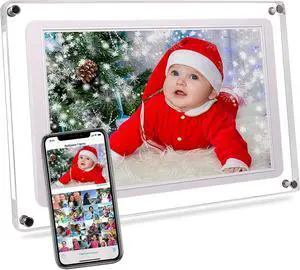10.1-Inch Wi-Fi Digital Picture Frame with Frameo App - Acrylic Frame Design, 32GB Storage, IPS Touchscreen, Auto-Rotate, Easy Sharing via App (10.1-Acrylic) 10.1-Inch Wi-Fi Digital Picture Frame with Frameo App - Acrylic Frame Design, 32GB Storage, IPS Touchscreen, Auto-Rotate, Easy Sharing via App (10.1-Acrylic)