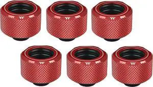 Thermaltake 16 mm Pacific C-PRO G1/4 PETG Tube OD Compression - Red (Pack of 6) Thermaltake 16 mm Pacific C-PRO G1/4 PETG Tube OD Compression - Red (Pack of 6)