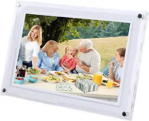 Luqeeg 10.1 Inch Smart WiFi Digital Photo Frame 1280x800 Auto Rotate Portrait and Landscape Built in 32GB Memory for VPHOTO App Acrylic Photo Gifts for Parents (White) Luqeeg 10.1 Inch Smart WiFi Digital Photo Frame 1280x800 Auto Rotate Portrait and Landscape Built in 32GB Memory for VPHOTO App Acrylic Photo Gifts for Parents (White)