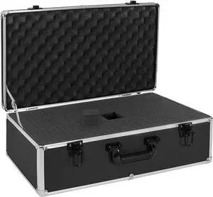 22 Inch Hard Carrying Case Ideal for Wireless Mic System Storage & Camera Gear Transportation, Aluminum Alloy Sturdy Build, Customizable Pre-Diced Foam, Black 22 Inch Hard Carrying Case Ideal for Wireless Mic System Storage & Camera Gear Transportation, Aluminum Alloy Sturdy Build, Customizable Pre-Diced Foam, Black