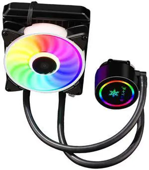 Kichvoe CPU Liquid Cooler Radiator 120mm Integrated Water Cooling System for Gaming Desktop Pcs with RGB Fan, High-Efficiency Heat Sink Compatible with Lga Sockets Kichvoe CPU Liquid Cooler Radiator 120mm Integrated Water Cooling System for Gaming Desktop Pcs with RGB Fan, High-Efficiency Heat Sink Compatible with Lga Sockets