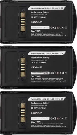 New Upgrades MC3200 Barcode Scanner Series Battery 3 Pack Compatible with MC32N0 MC32N0-S BTRY-MC32-52MA Series 6800mAh New Upgrades MC3200 Barcode Scanner Series Battery 3 Pack Compatible with MC32N0 MC32N0-S BTRY-MC32-52MA Series 6800mAh