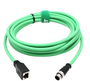 Ethernet Adapter Cable for Sick Keyence Datalogic Omron Vision Sensor System, M12 4 Pin D-Coded to RJ45 Jack Cat5e Network 5m Ethernet Adapter Cable for Sick Keyence Datalogic Omron Vision Sensor System, M12 4 Pin D-Coded to RJ45 Jack Cat5e Network 5m