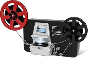 8mm and Super 8 Film-to-Digital Converter for 3579 reels, Converts Film Frame by Frame to Digital MP4 Files, with 2.4" Screen, 32G Memory Card Included 8mm and Super 8 Film-to-Digital Converter for 3579 reels, Converts Film Frame by Frame to Digital MP4 Files, with 2.4" Screen, 32G Memory Card Included