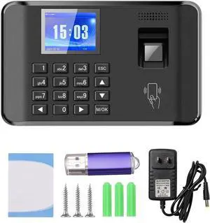 Intelligent Biometric Fingerprint Password Attendance Machine Time Clock Employee Checking-in Recorder 2.4 inch LCD Screen(Color:US with U Disk 1) Intelligent Biometric Fingerprint Password Attendance Machine Time Clock Employee Checking-in Recorder 2.4 inch LCD Screen(Color:US with U Disk 1)
