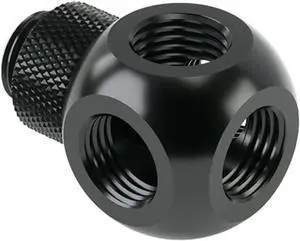 Barrow G1/4" 5-Way Ball Fitting, Rotary, Black Barrow G1/4" 5-Way Ball Fitting, Rotary, Black