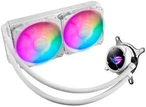 ASUS ROG Strix LC II 240 ARGB White Edition All-in-one AIO Liquid CPU Cooler 240mm Radiator, Intel LGA1700, 115x/2066 and AMD AM4/TR4 Support, 2X 120mm 4-pin PWM Addressable RGB Radiator Fans ASUS ROG Strix LC II 240 ARGB White Edition All-in-one AIO Liquid CPU Cooler 240mm Radiator, Intel LGA1700, 115x/2066 and AMD AM4/TR4 Support, 2X 120mm 4-pin PWM Addressable RGB Radiator Fans