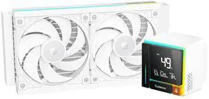 Sudokoo ENERGLO 240 White Liquid Cooler: 240mm AIO CPU Cooler with Data Display & PWM Pump - 2 x 120mm Water Cooling for Intel LGA 1851/1700/1200/115X & AMD AM5/AM4 Sudokoo ENERGLO 240 White Liquid Cooler: 240mm AIO CPU Cooler with Data Display & PWM Pump - 2 x 120mm Water Cooling for Intel LGA 1851/1700/1200/115X & AMD AM5/AM4
