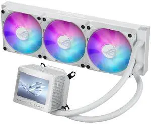 ASUS ROG Ryujin III 360 ARGB WHT All-in-one Liquid CPU Cooler with 360mm Radiator. Asetek 8th gen Pump, 3X Magnetic 120mm ARGB Fans (Daisy Chain Design), 3.5 LCD Display, White ASUS ROG Ryujin III 360 ARGB WHT All-in-one Liquid CPU Cooler with 360mm Radiator. Asetek 8th gen Pump, 3X Magnetic 120mm ARGB Fans (Daisy Chain Design), 3.5 LCD Display, White