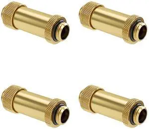 Barrow G1/4" Water Cooling Fittings, Male to Male Extension Fittings (41-69MM) for SLI, Adjustable Aqua Link Pipe, Metal Telescopic Connectors for Water Cooling Systems (Gold,4Pcs) Barrow G1/4" Water Cooling Fittings, Male to Male Extension Fittings (41-69MM) for SLI, Adjustable Aqua Link Pipe, Metal Telescopic Connectors for Water Cooling Systems (Gold,4Pcs)