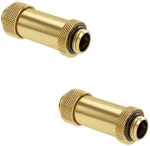 Barrow G1/4" Water Cooling Fittings, Male to Male Extension Fittings (41-69MM) for SLI, Adjustable Aqua Link Pipe, Metal Telescopic Connectors for Water Cooling Systems (Gold,2Pcs) Barrow G1/4" Water Cooling Fittings, Male to Male Extension Fittings (41-69MM) for SLI, Adjustable Aqua Link Pipe, Metal Telescopic Connectors for Water Cooling Systems (Gold,2Pcs)
