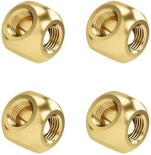 Barrow 4-Pack G1/4" Threaded 3 Way Ball Fittings, Water Cooling Spherical Connector, 3 Way Spliter T-Type Brass Adapter for PC Water Cooling Systems (Gold) Barrow 4-Pack G1/4" Threaded 3 Way Ball Fittings, Water Cooling Spherical Connector, 3 Way Spliter T-Type Brass Adapter for PC Water Cooling Systems (Gold)