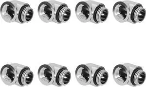Barrow G1/4" Male to Female 90° Fitting, 90 Degree Angled Elbow Compression Fitting, Extender Connector with Sealed O-Rings for PC Water Cooling System (Silver 8Pcs) Barrow G1/4" Male to Female 90° Fitting, 90 Degree Angled Elbow Compression Fitting, Extender Connector with Sealed O-Rings for PC Water Cooling System (Silver 8Pcs)