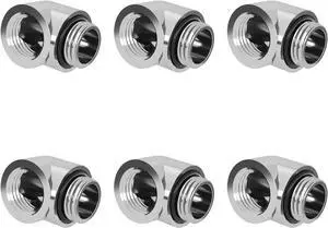 Barrow G1/4" Male to Female 90° Fitting, 90 Degree Angled Elbow Compression Fitting, Extender Connector with Sealed O-Rings for PC Water Cooling System (Silver 6Pcs) Barrow G1/4" Male to Female 90° Fitting, 90 Degree Angled Elbow Compression Fitting, Extender Connector with Sealed O-Rings for PC Water Cooling System (Silver 6Pcs)