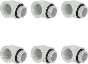 Barrow G1/4" Male to Female 90° Fitting, 90 Degree Angled Elbow Compression Fitting, Extender Connector with Sealed O-Rings for PC Water Cooling System (White 6Pcs) Barrow G1/4" Male to Female 90° Fitting, 90 Degree Angled Elbow Compression Fitting, Extender Connector with Sealed O-Rings for PC Water Cooling System (White 6Pcs)