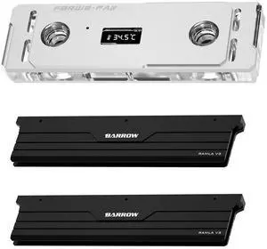 RAM Water Block with TFT Display, Two Channel and Four Channel Memory Water Cooling Block, Water Cooler Kit with Memory Heatsink for DDR5-RAM Module (Silver,Include 2 Memory Heatsink) RAM Water Block with TFT Display, Two Channel and Four Channel Memory Water Cooling Block, Water Cooler Kit with Memory Heatsink for DDR5-RAM Module (Silver,Include 2 Memory Heatsink)