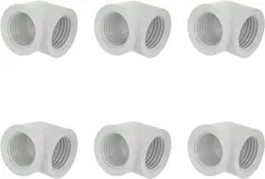 Barrow G1/4" Female to Female 90° Fitting, 90 Degree Angled Elbow Compression Double Internal Fittings, Elbow Adapter Connector for PC Water Cooling System (White 6Pcs) Barrow G1/4" Female to Female 90° Fitting, 90 Degree Angled Elbow Compression Double Internal Fittings, Elbow Adapter Connector for PC Water Cooling System (White 6Pcs)
