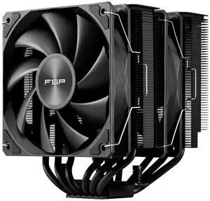 FSP MP7 Dual Tower CPU Cooler, Dual 120mm PWM Fans, 6 Copper Heat Pipes Compitable with Latest CPU LGA 1851/1700 / 1200 and AM4 / AM5 with 3 Years Warranty (MP7-Black) FSP MP7 Dual Tower CPU Cooler, Dual 120mm PWM Fans, 6 Copper Heat Pipes Compitable with Latest CPU LGA 1851/1700 / 1200 and AM4 / AM5 with 3 Years Warranty (MP7-Black)