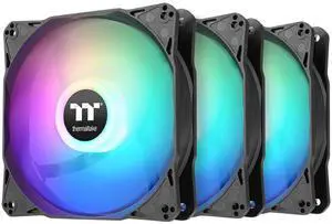Thermaltake LE120 ARGB PWM Fan (3 Pack), PWM controlled 500~1500 rpm, 5V Motherboard Sync, 16.8 Million Colors 9 Addressable LEDs, Airflow 66.1 CFM, 120mm Hydraulic Bearing, Case Fan, CL-F204-PL12SW-A Thermaltake LE120 ARGB PWM Fan (3 Pack), PWM controlled 500~1500 rpm, 5V Motherboard Sync, 16.8 Million Colors 9 Addressable LEDs, Airflow 66.1 CFM, 120mm Hydraulic Bearing, Case Fan, CL-F204-PL12SW-A
