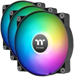 Thermaltake CT200 ARGB PWM Fan Single Pack, PWM Controlled 500~900 rpm, 5V Motherboard Sync, 16.8 Million Color 9 Addressable LEDs, Airflow 131.6 CFM, Hydraulic Bearing, 200mm, Black, CL-F179-PL20SW-A Thermaltake CT200 ARGB PWM Fan Single Pack, PWM Controlled 500~900 rpm, 5V Motherboard Sync, 16.8 Million Color 9 Addressable LEDs, Airflow 131.6 CFM, Hydraulic Bearing, 200mm, Black, CL-F179-PL20SW-A