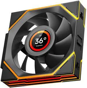 Jungle Leopard Interstellar V4 LCD 120mm PC Case Fan|1.5-Inch LCD Screen Computer Cooling ARGB Daisy Chain Fan|Infinity Mirror Design|600-2100 4Pin PWM Control|61.54CFM(Black Forward) Jungle Leopard Interstellar V4 LCD 120mm PC Case Fan|1.5-Inch LCD Screen Computer Cooling ARGB Daisy Chain Fan|Infinity Mirror Design|600-2100 4Pin PWM Control|61.54CFM(Black Forward)