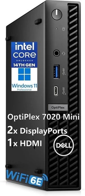 Dell 2026 OptiPlex 7000 Mini Business Desktop, Ultra-Compact for Office & Workspace, 14th Gen i3-14100T CPU, 16GB RAM, 1TB PCIe SSD, WiFi 6E, Triple Display Support (HDMI+2DP), Windows 11 Pro, Black Dell 2026 OptiPlex 7000 Mini Business Desktop, Ultra-Compact for Office & Workspace, 14th Gen i3-14100T CPU, 16GB RAM, 1TB PCIe SSD, WiFi 6E, Triple Display Support (HDMI+2DP), Windows 11 Pro, Black