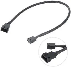Akasa PWM Fan Extension Cable | 4-pin Male to Female Connectors | Compatible with PWM and 3-pin Fan | for Computer Cooling Fans and PC Case Fans | 30cm | AK-CBFA01-30 Akasa PWM Fan Extension Cable | 4-pin Male to Female Connectors | Compatible with PWM and 3-pin Fan | for Computer Cooling Fans and PC Case Fans | 30cm | AK-CBFA01-30
