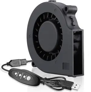 GDSTIME 75mm USB Blower Fan with 3 Speeds Control, 7515 5V DC Brushless Turbine Turbo Cooling Fan for Helmet Laptop 3D Printer Ventilaiton GDSTIME 75mm USB Blower Fan with 3 Speeds Control, 7515 5V DC Brushless Turbine Turbo Cooling Fan for Helmet Laptop 3D Printer Ventilaiton