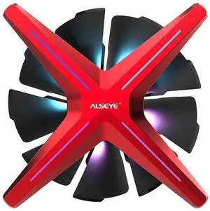 ALSEYE X12 Case Fan ARGB PWM Computer Air Cooling Fan - High Performance Silent Operation 120mm RGB CPU Cooling (Red, Standard Blade) ALSEYE X12 Case Fan ARGB PWM Computer Air Cooling Fan - High Performance Silent Operation 120mm RGB CPU Cooling (Red, Standard Blade)