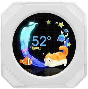 2.1inch USB Monitor, USB RGB GPU CPU Computer Temp Monitor CPU Cooler LCD Display Water Cooler Screen Computer Accessories PC Sensor Panel Various Data Monitoring (White) 2.1inch USB Monitor, USB RGB GPU CPU Computer Temp Monitor CPU Cooler LCD Display Water Cooler Screen Computer Accessories PC Sensor Panel Various Data Monitoring (White)