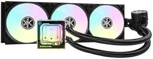 KINGCOOL Pure Flow 360-360 mm AIO CPU Liquid Cooler ARGB Black, Enhanced 4500RPM Transparent Water Pump, 3X 120mm ARGB PWM Fan, 27mm Radiator, Compatible with LGA 1851/1700, AMD AM5/AM4 KINGCOOL Pure Flow 360-360 mm AIO CPU Liquid Cooler ARGB Black, Enhanced 4500RPM Transparent Water Pump, 3X 120mm ARGB PWM Fan, 27mm Radiator, Compatible with LGA 1851/1700, AMD AM5/AM4